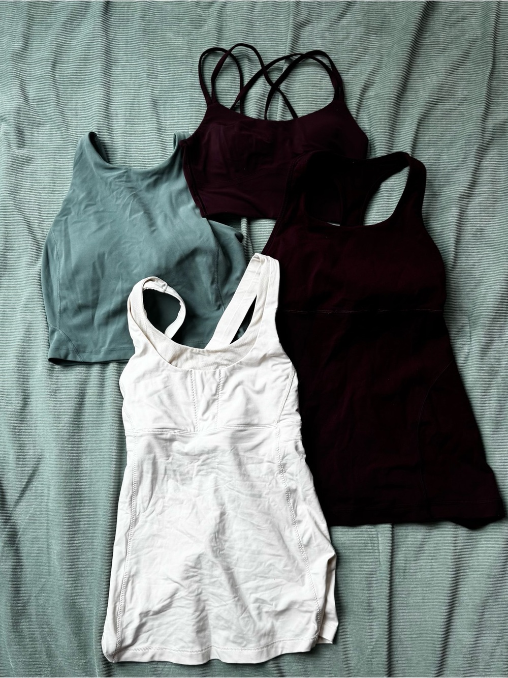 lululemon athletica Tank Tops - White, Teal, Burgundy - size 4